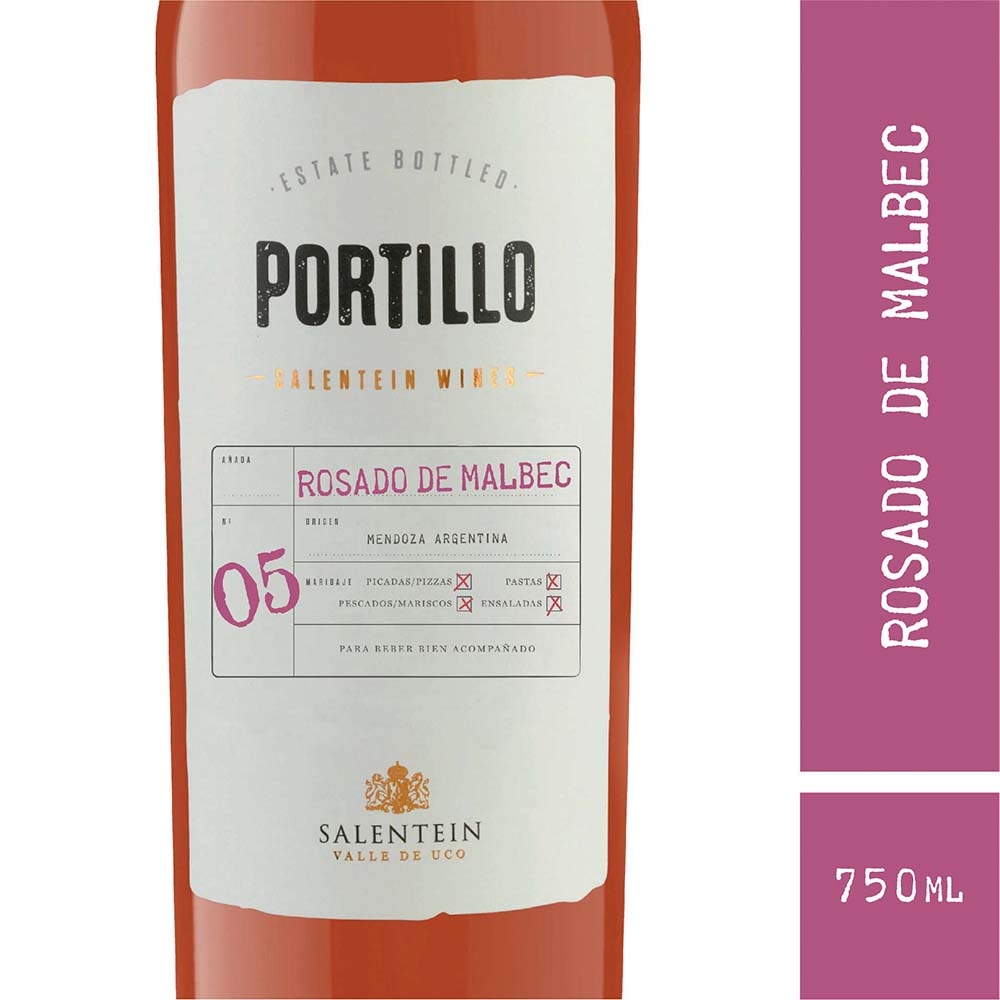 Vino Rosado Malbec 750 Ml Portillo