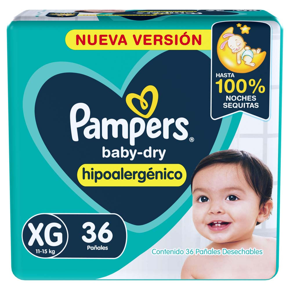 Pañales Baby Dry XG 36 Un Pampers