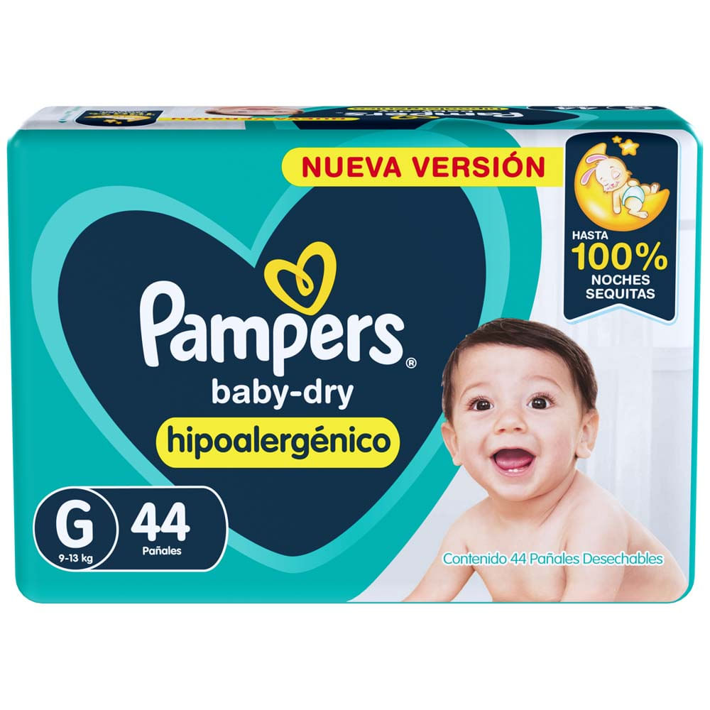 Pañales Baby Dry G x 44 Un Pampers