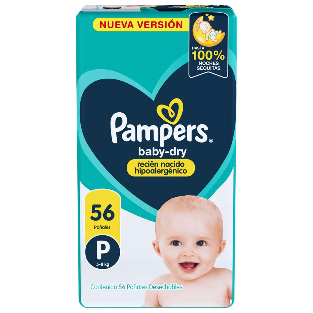 Pañales Baby Dry P x 56 Un Pampers