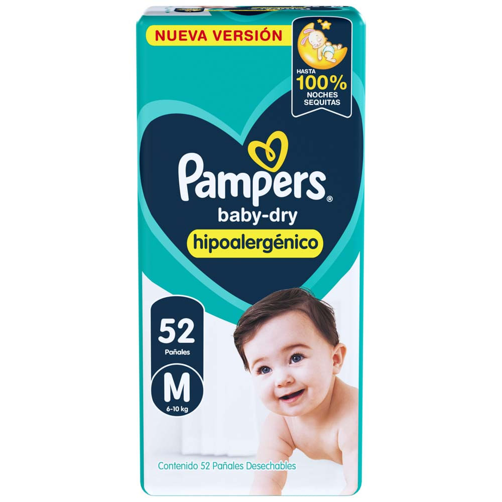 Pañales Babydry M X 52 Un Pampers
