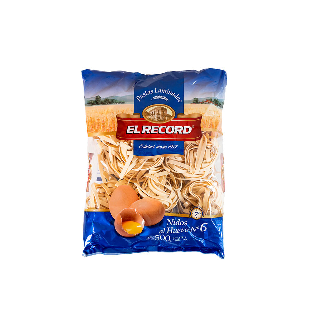 Fideos El Record Nido Al Huevo N3 X500g