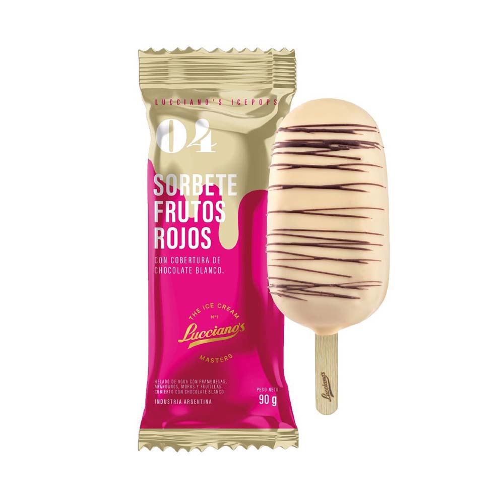 Helado Sabor Frutos Rojos Sorbete x 1 Un 90 Grs Lucciano’S