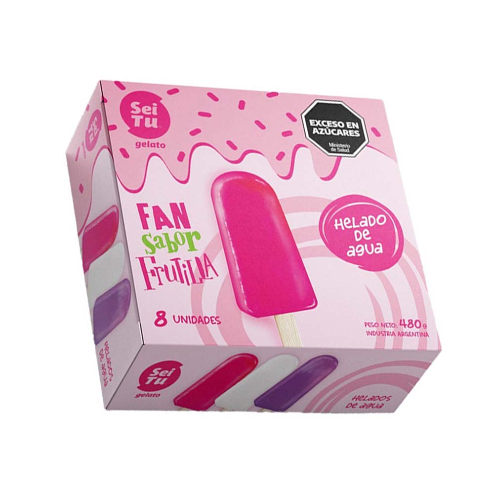 Helado Sabor Frutilla de agua x 8 Un 480 Grs Sei Tu