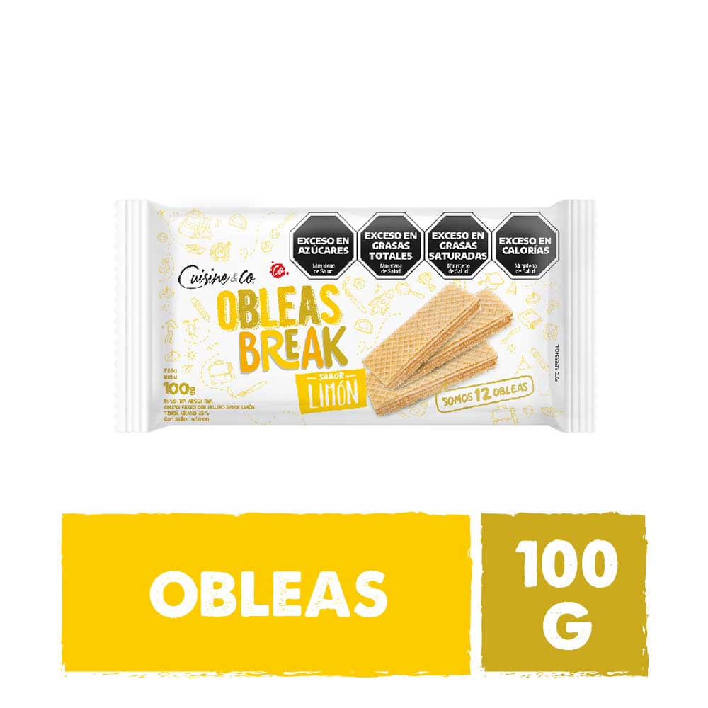 Galletas Oblea Sabor Limón 100 Grs x 12 Un Cuisine & Co