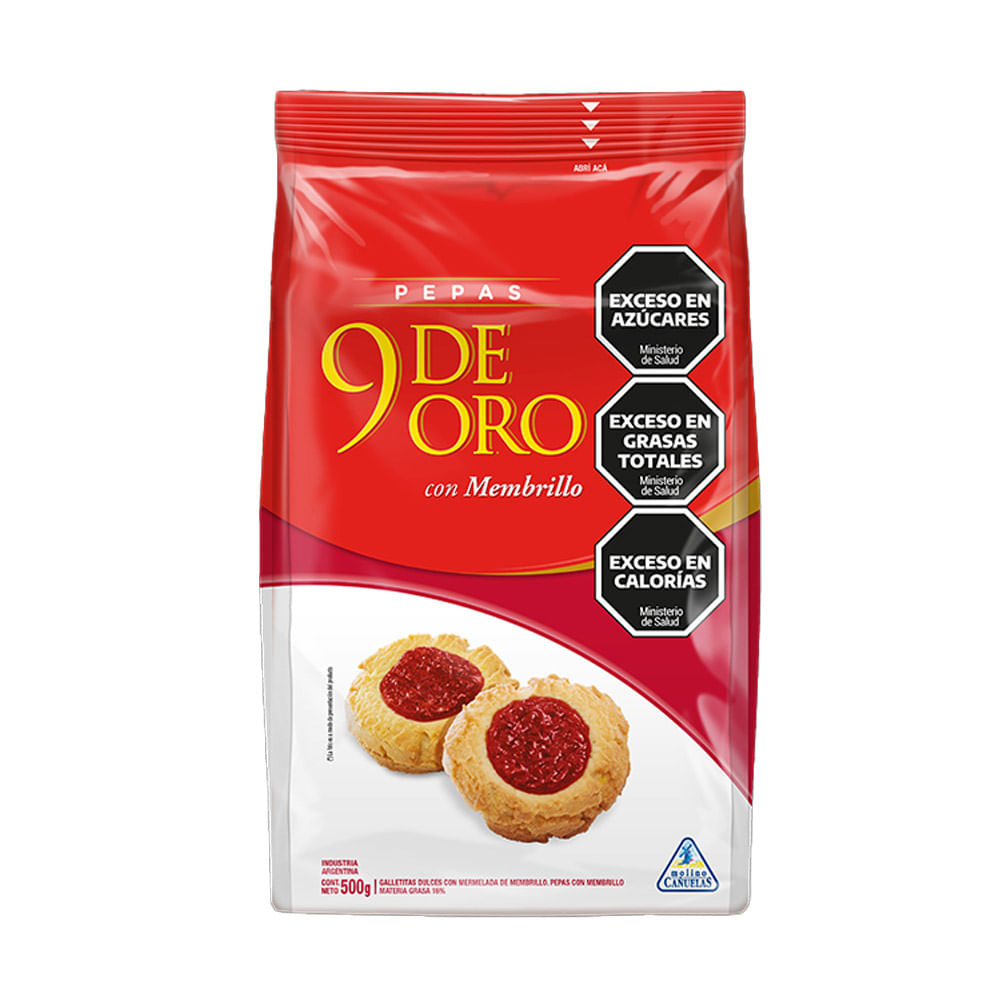 Galletas Secas Pepas Sabor Membrillo 500 Grs 9 De Oro