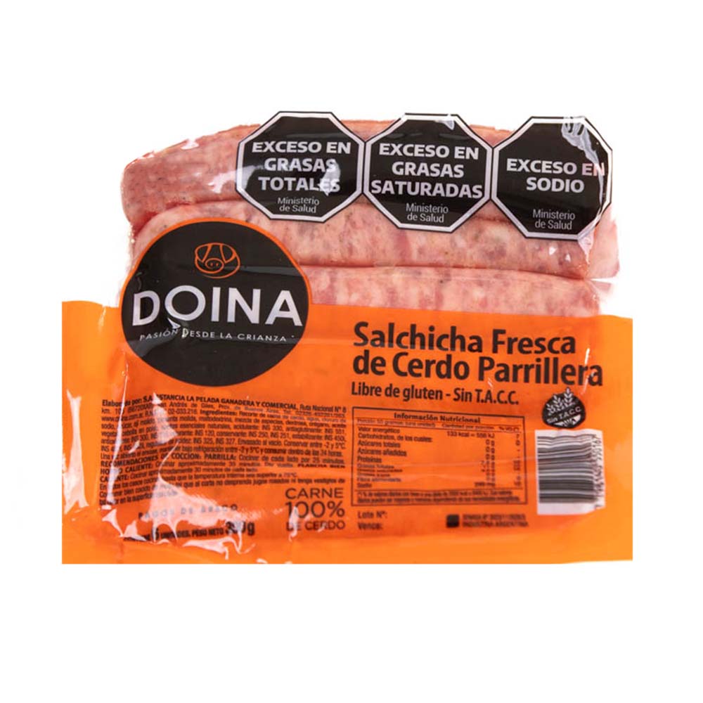 Salchicha Parrillera de Cerdo 300 Grs x 6 Un Doina