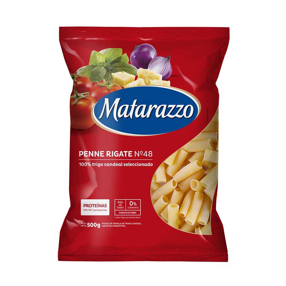 Fideos Penne Rigate N°48 500 Grs Matarazzo