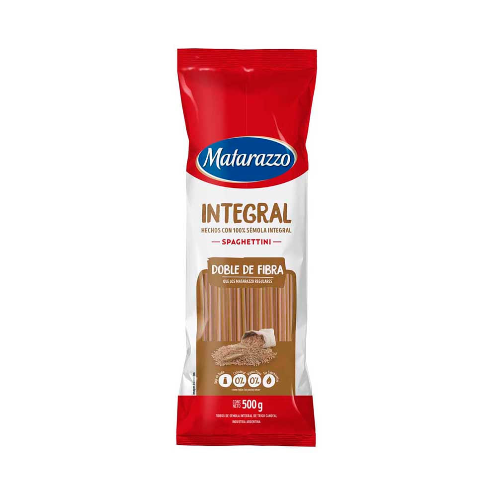 Fideos Spaghettini Integral 500 Grs Matarazzo