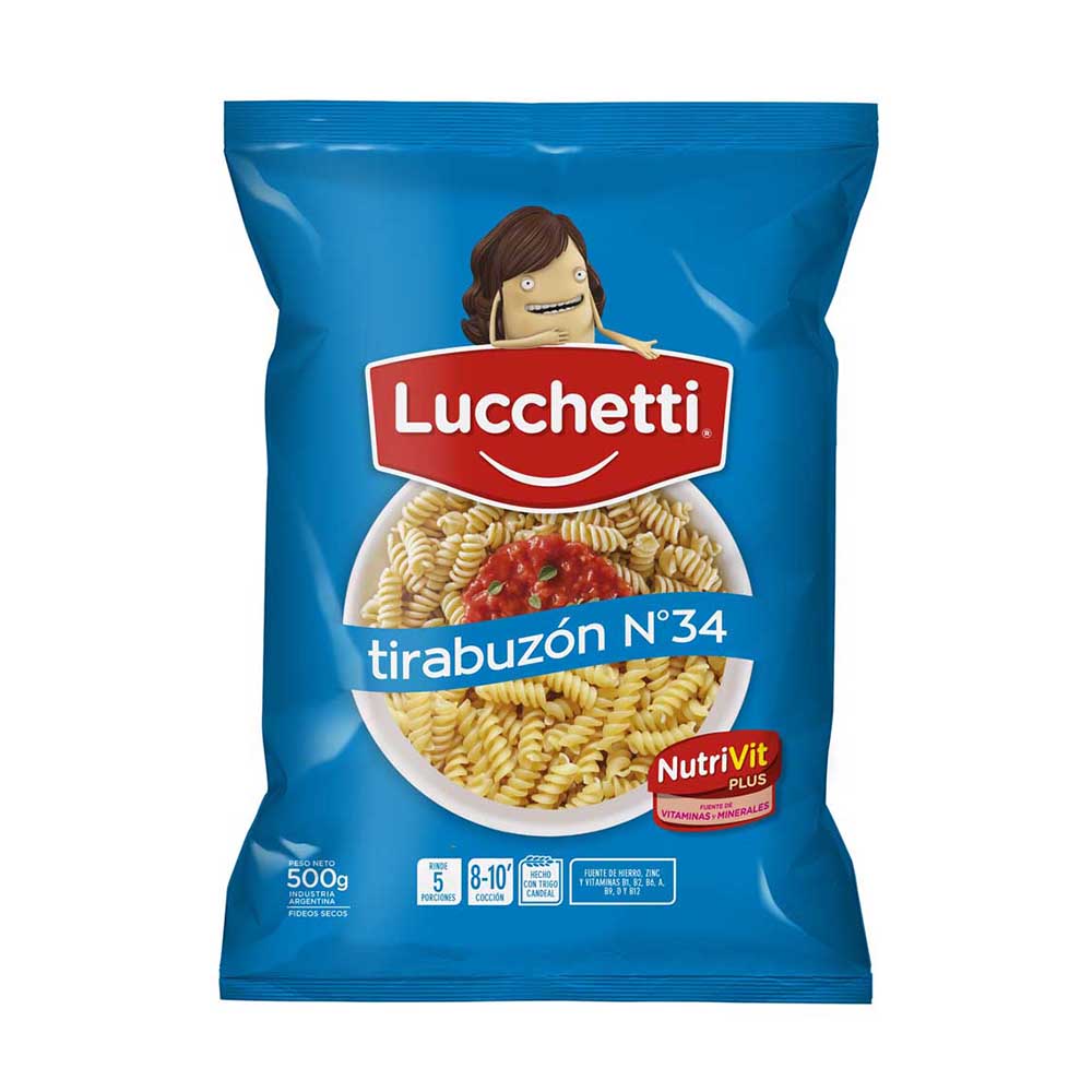Fideos Tirabuzón N°34 500 Grs Lucchetti