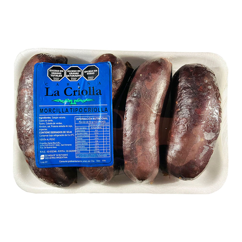 Morcilla Bandeja Comun X Kg -la Criolla