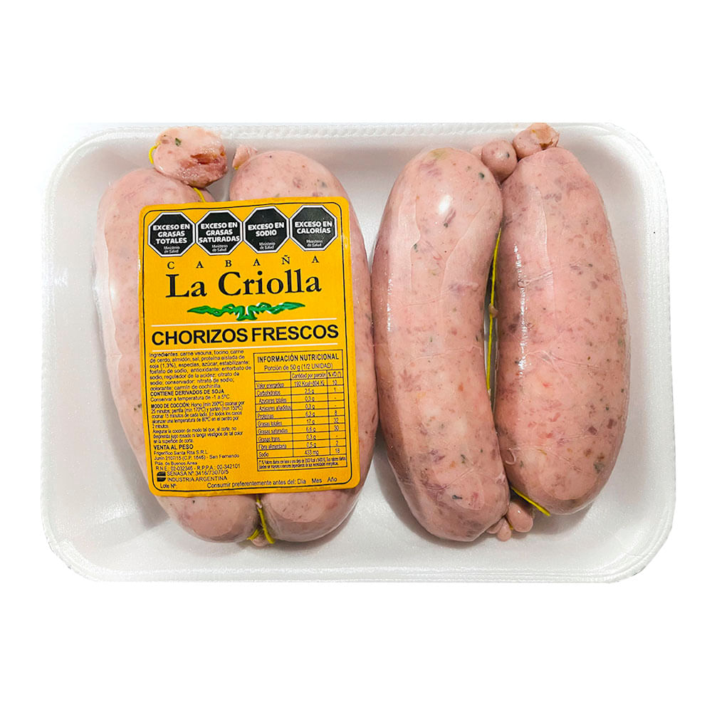 Chorizo Comun Bandeja - 4 U - X Kg - La Criolla