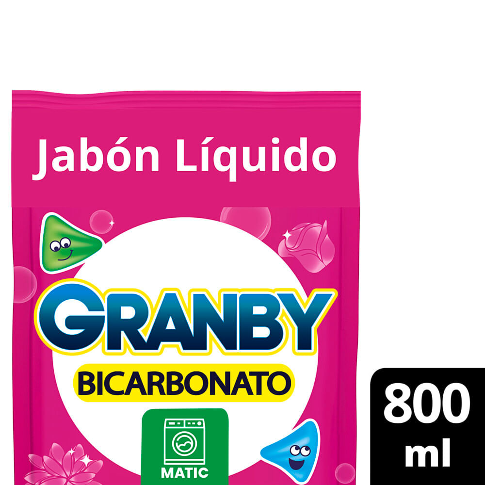 Jabón Líquido para Ropa Bicarbonato y Rosas 800 Ml Granby