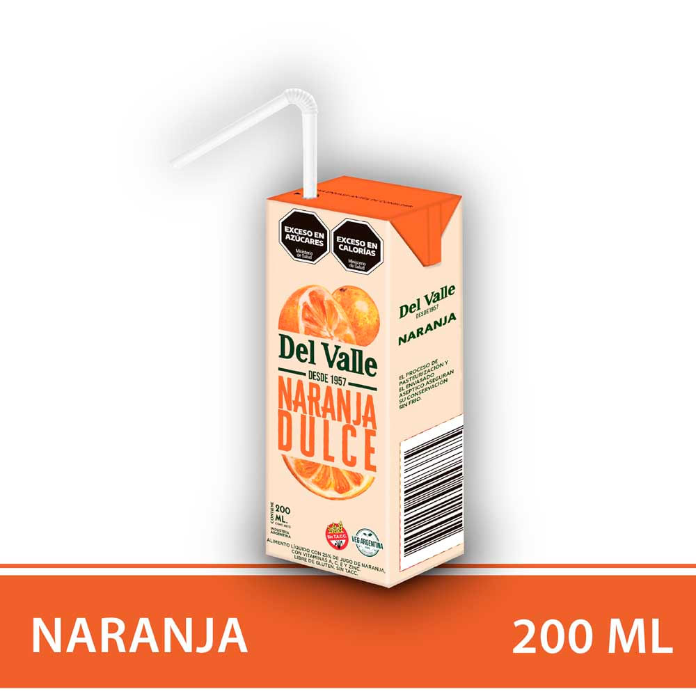 Jugo Listo Sabor Naranja 200 Ml Del Valle