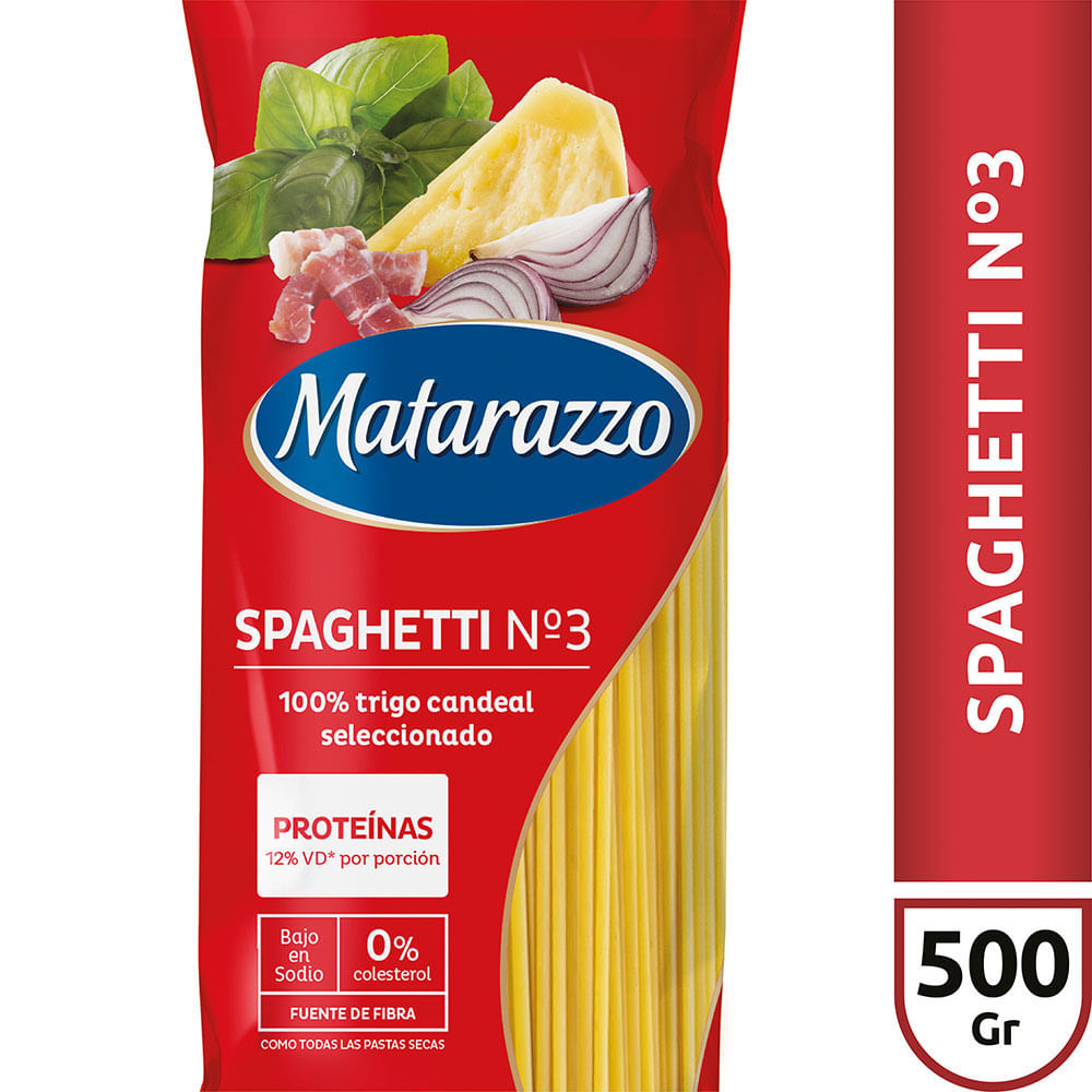 Fideos Spaghetti N°3 500 Grs Matarazzo