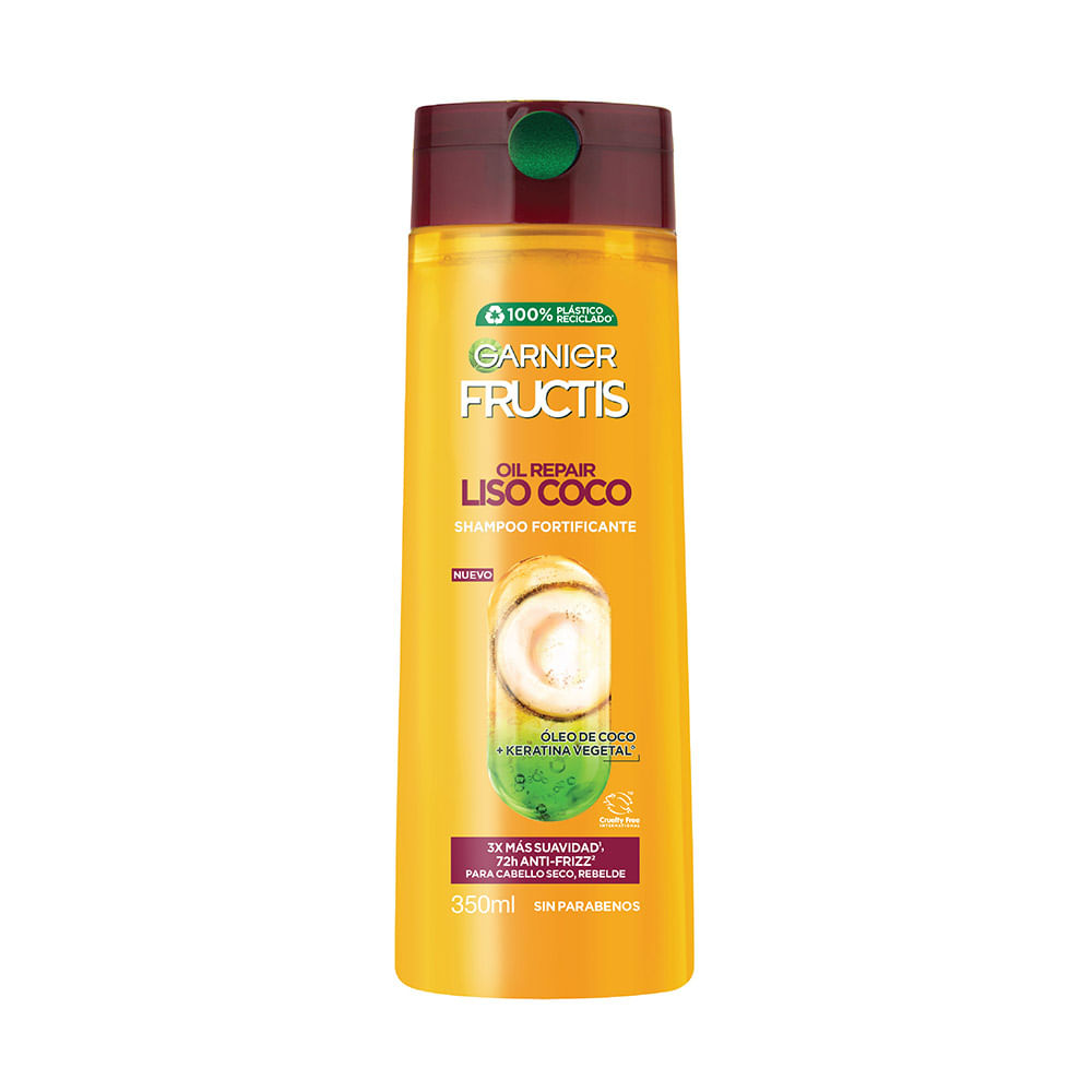 Shampoo Liso Coco con Aceite de Coco y Keratina Vegetal 350 Ml Fructis