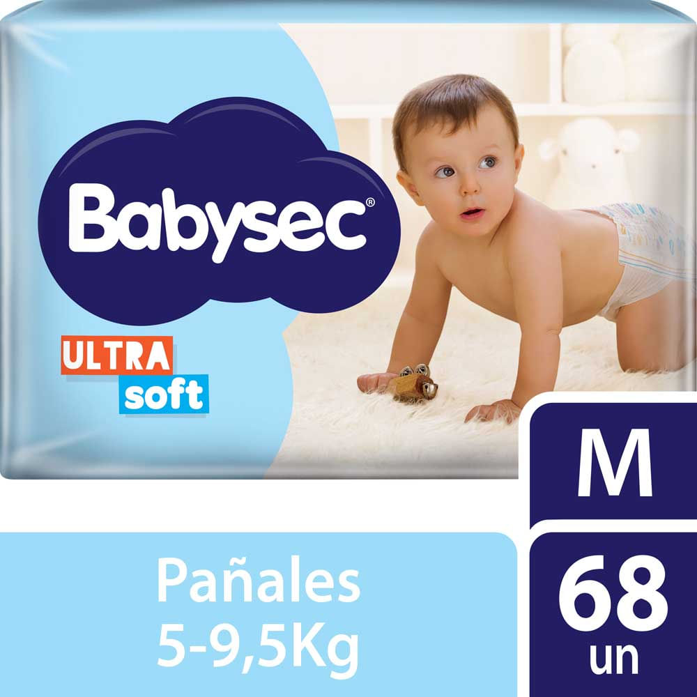 Pañales Ultrasoft M x 68 Un Babysec
