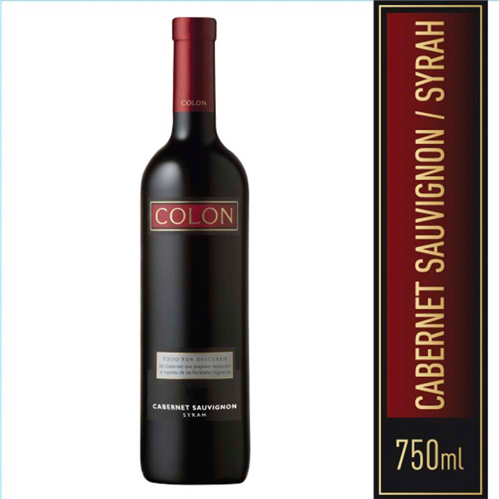 Vino Tinto Cabernet Sauvignon y Syrah 750 Cc Colón