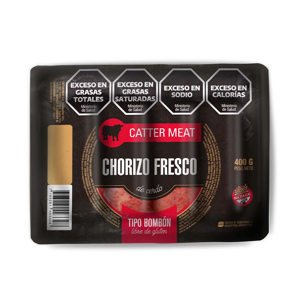 Chorizo Puro Cerdo Bombon Al Vacio - 6 U - 400 Grs- Catter Meat