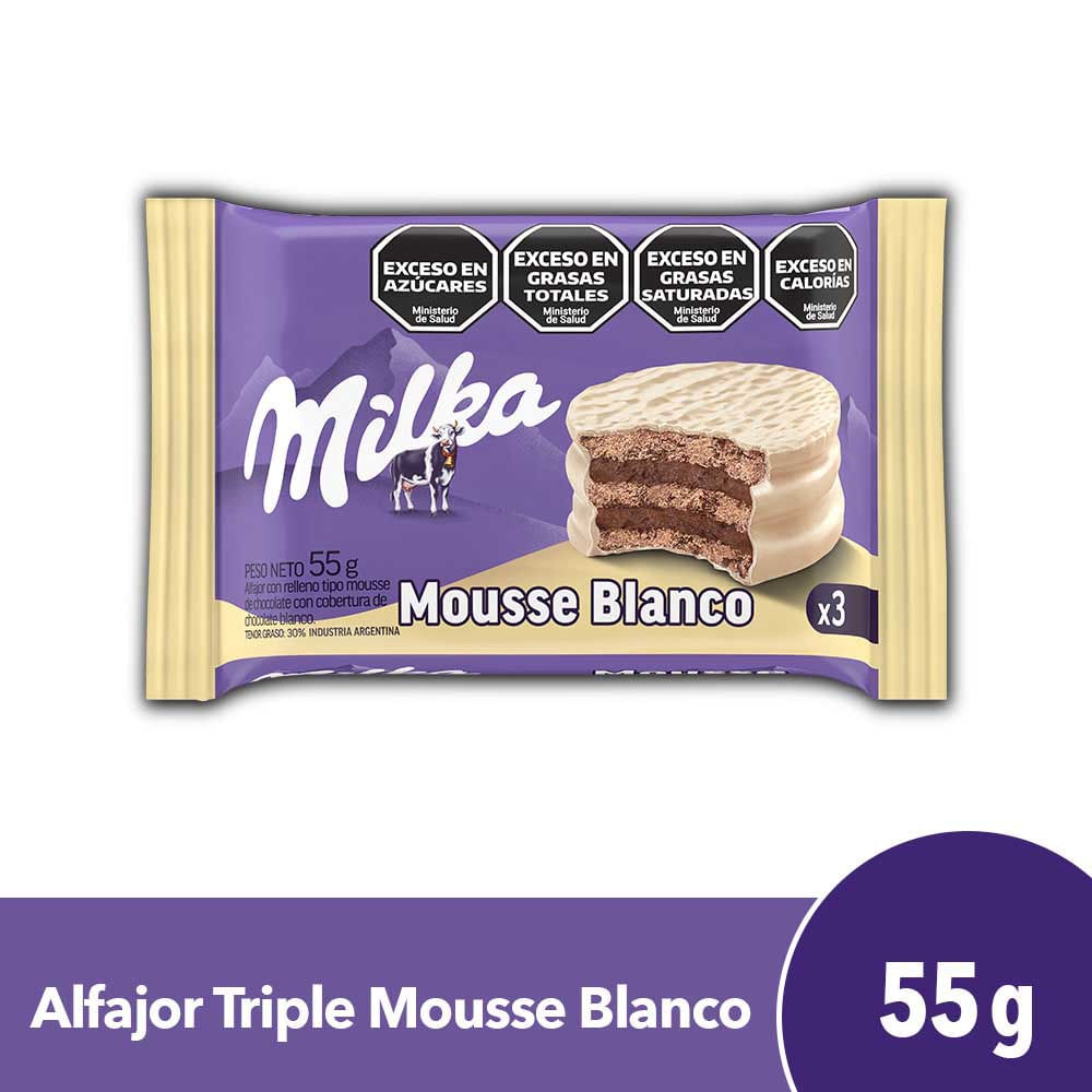 Alfajor Triple Sabor Mousse Blanco 55 Grs Milka