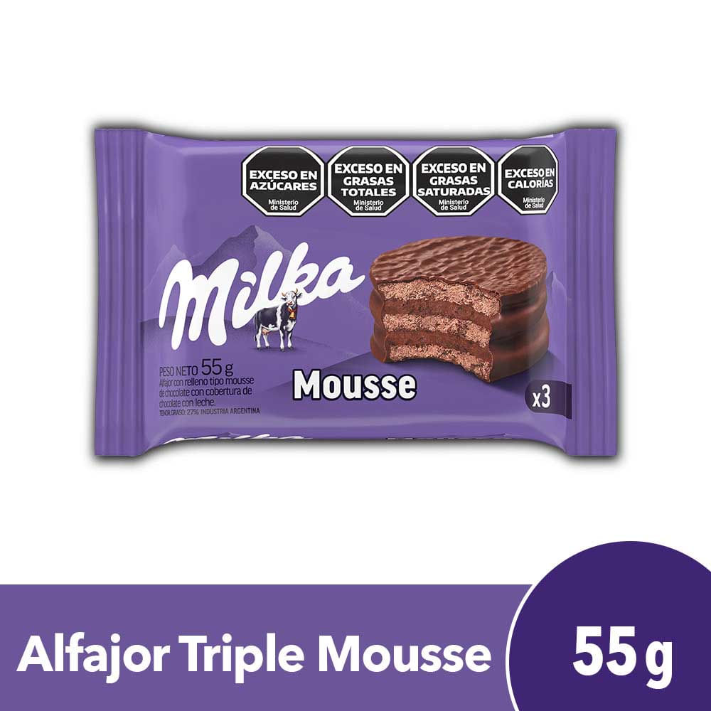 Alfajor Milka Triple Mousse 55 Gr