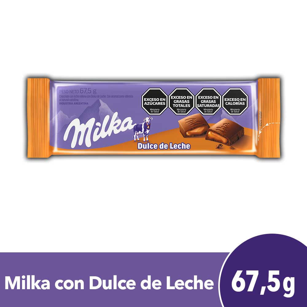 Chocolate de Dulce de Leche 67,5 Grs Milka