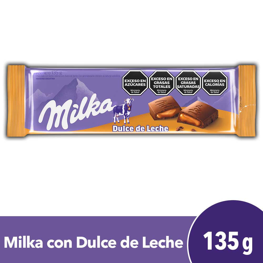 Chocolate Sabor Dulce de Leche 135 Grs Milka
