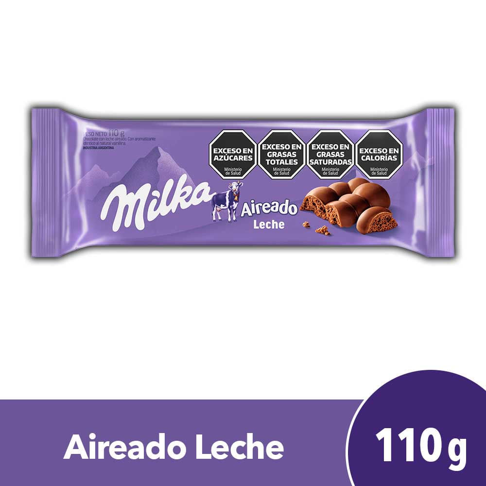 Chocolate Aireado Sabor Leche 110 Grs Milka