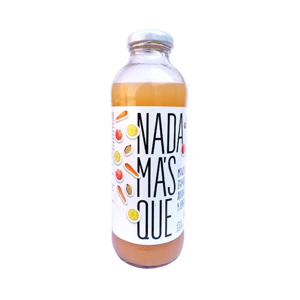 Jugo Fresco Sabor Manzana, Zanahoria, Ananá y Jengibre 470 Ml Nada Mas Que