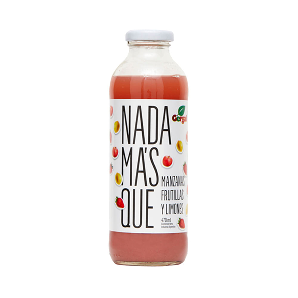 Jugo Sabor Manzana, Frutilla y Limón 470 Ml Nada Mas Que
