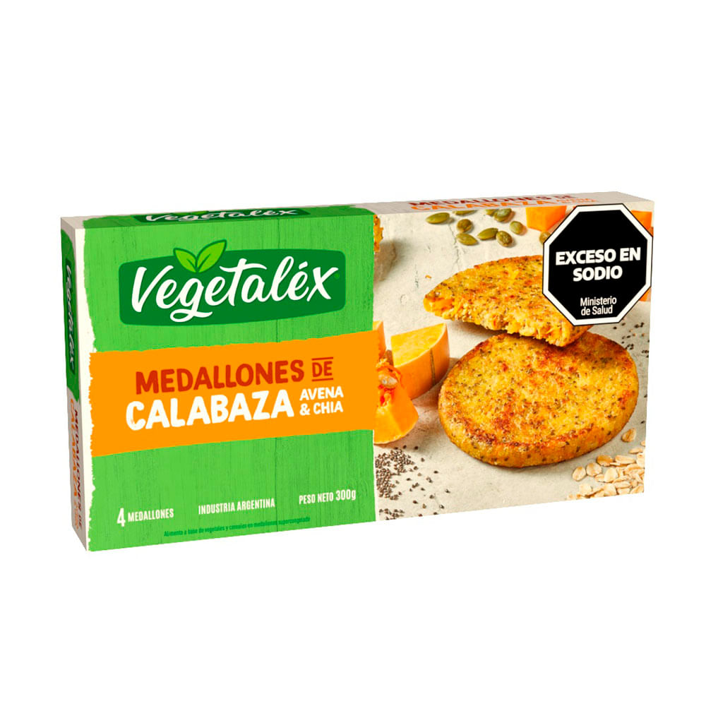 Medallones de Sabor Calabaza Avena y Chia 300 Grs x 4 Un Vegetalex