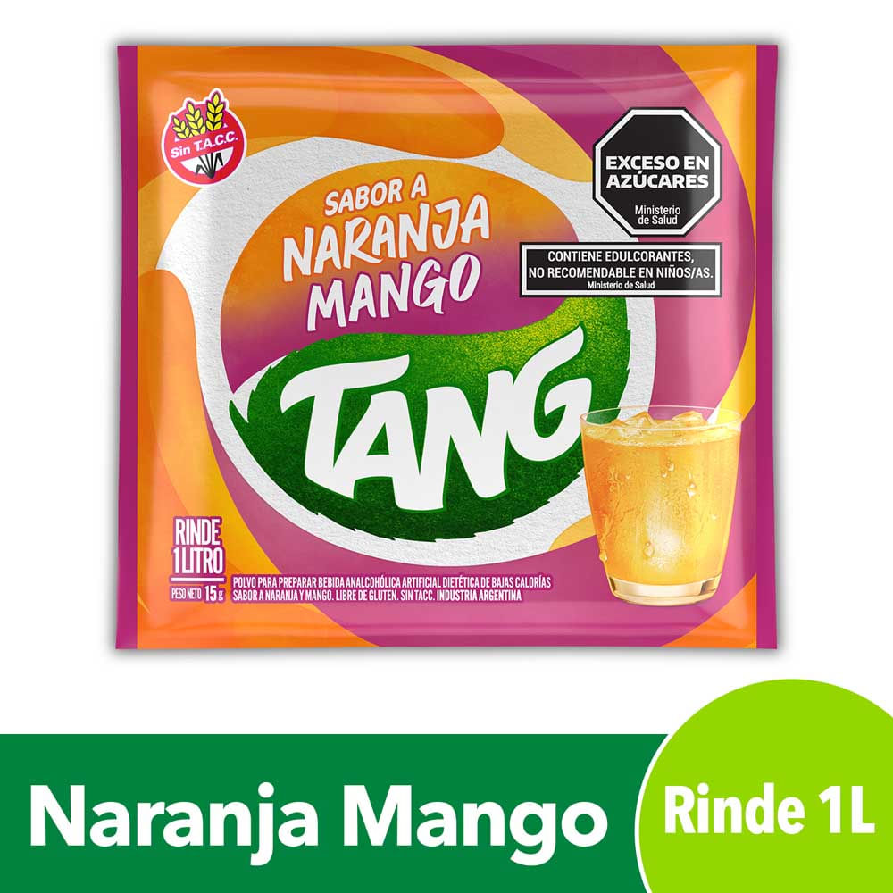 Jugo en Polvo Sabor Naranja y Mango 15 Grs Tang
