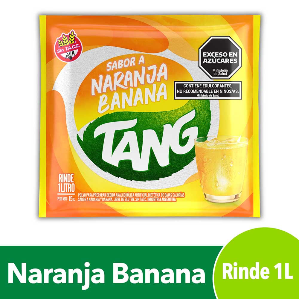 Jugo en Polvo Sabor Naranja y Banana 15 Grs Tang