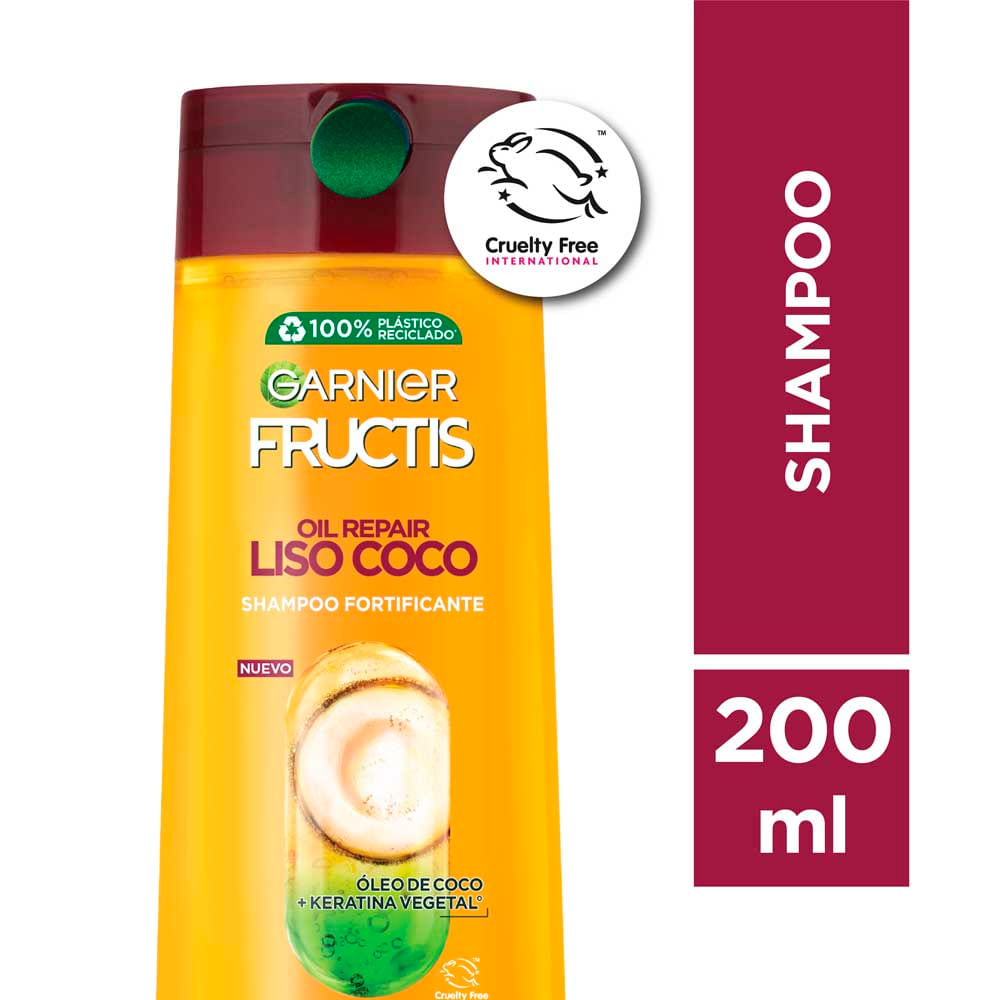 Shampoo Liso Coco Hidratación y Frizz 350 Ml Fructis