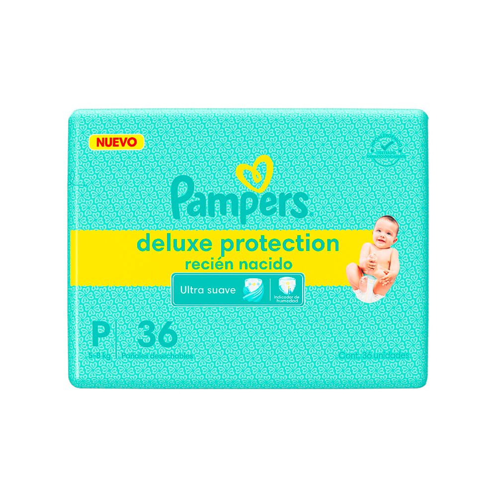 Pañales Deluxe Protection P x 36 Un Pampers