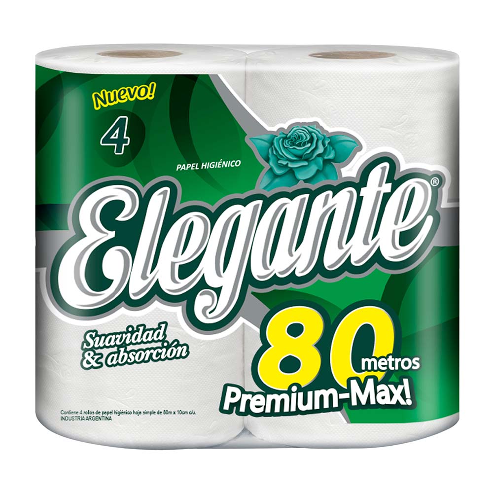 Papel Higienico Simple Hoja 4 X 80 M Elegante
