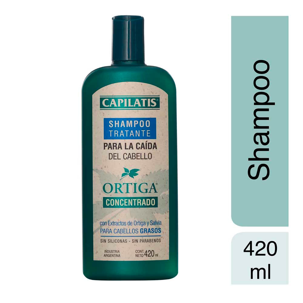 Shampoo Tratante Anti-Caída para Cabello Graso Ortiga y Salvia 420 Ml Capilatis