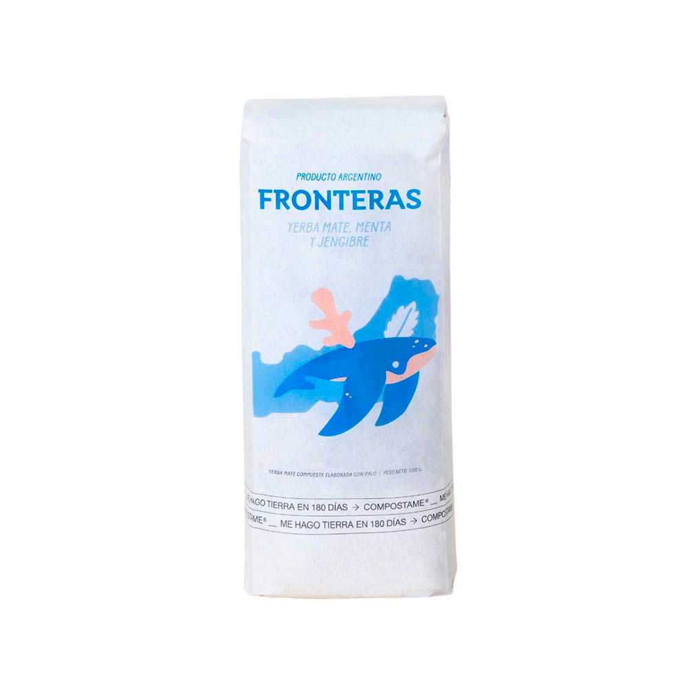 Yerba Mate Sabor Menta y Jengibre 500 Grs Fronteras