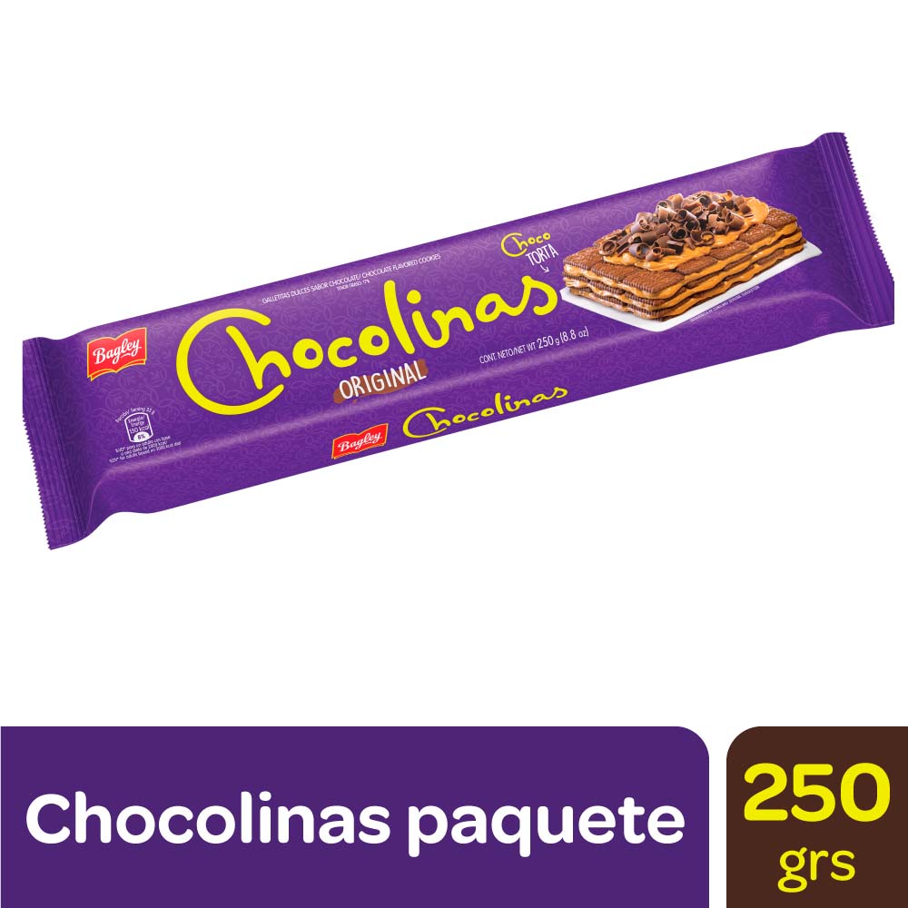 Galletitas Sabor Chocolate 250 Grs Chocolinas