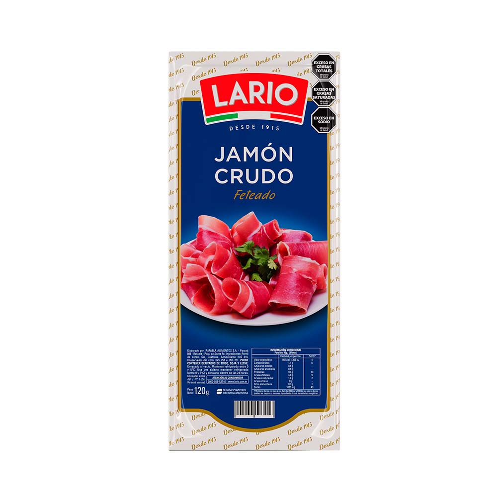 Jamón Crudo Feteado 120 Grs Lario