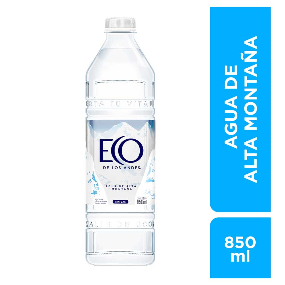Agua Mineral Sin Gas 850 Ml Eco de los Andes
