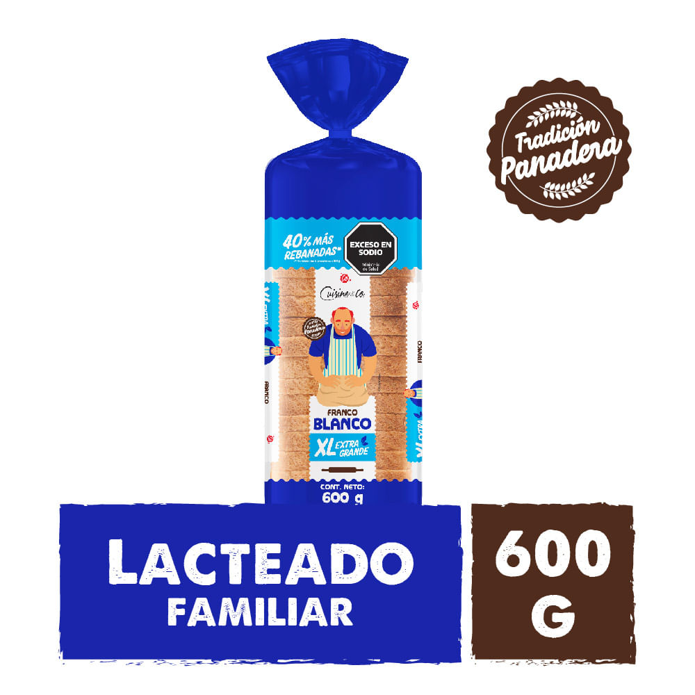 Pan Lacteado Familiar 600 Grs Cuisine & Co