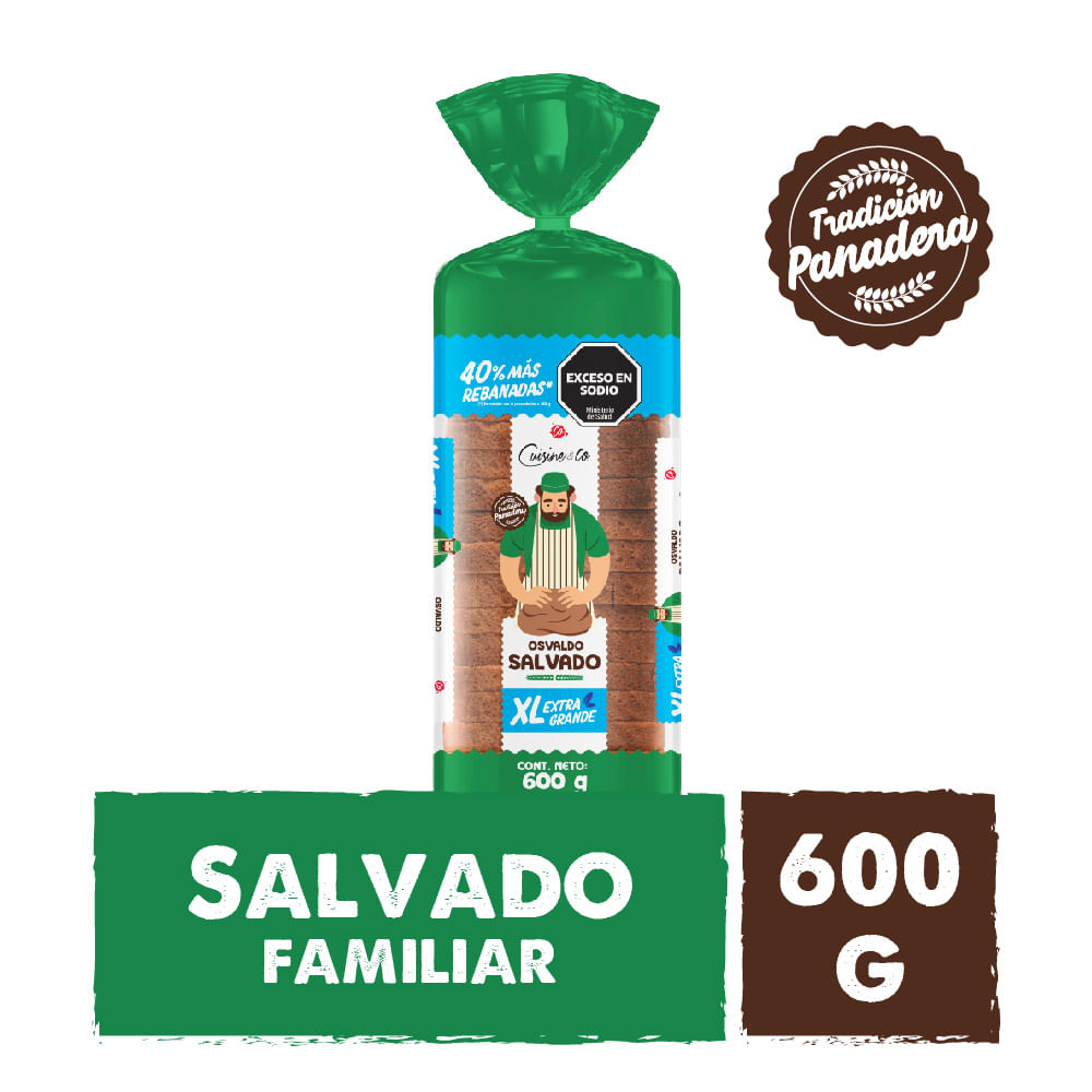 Pan De Salvado Familiar 600 Grs Cuisine & Co