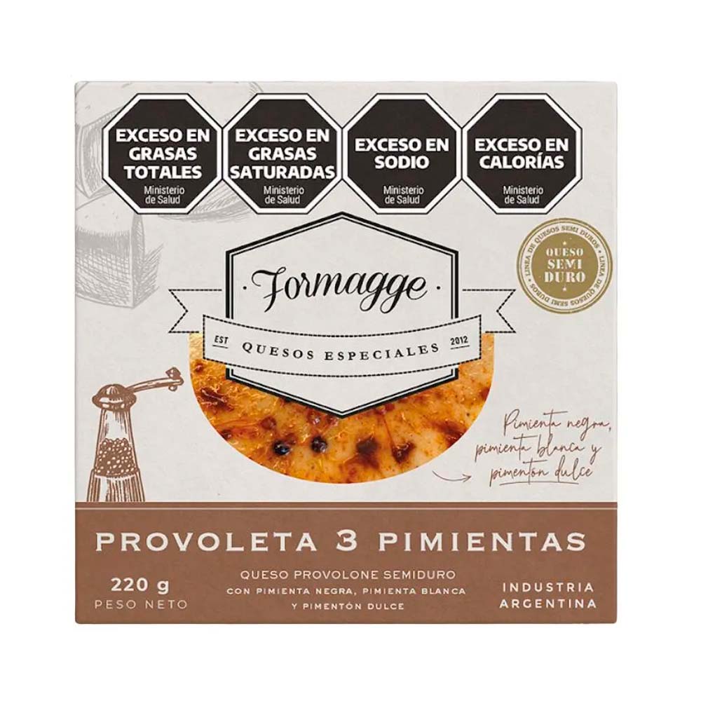 Queso Provoleta Formagge 3 Pimientas - 220 Gr