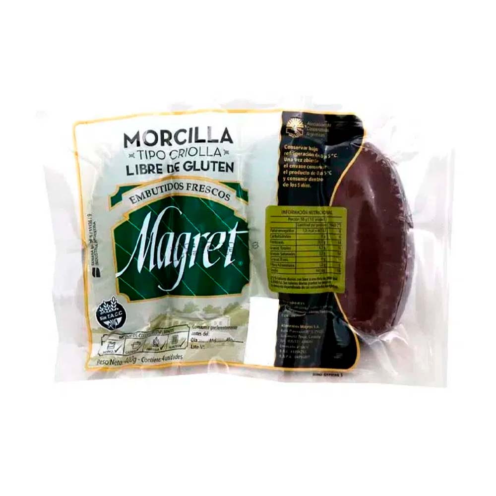 Morcilla Bombón Criolla 400 Grs x 4 Un Magret