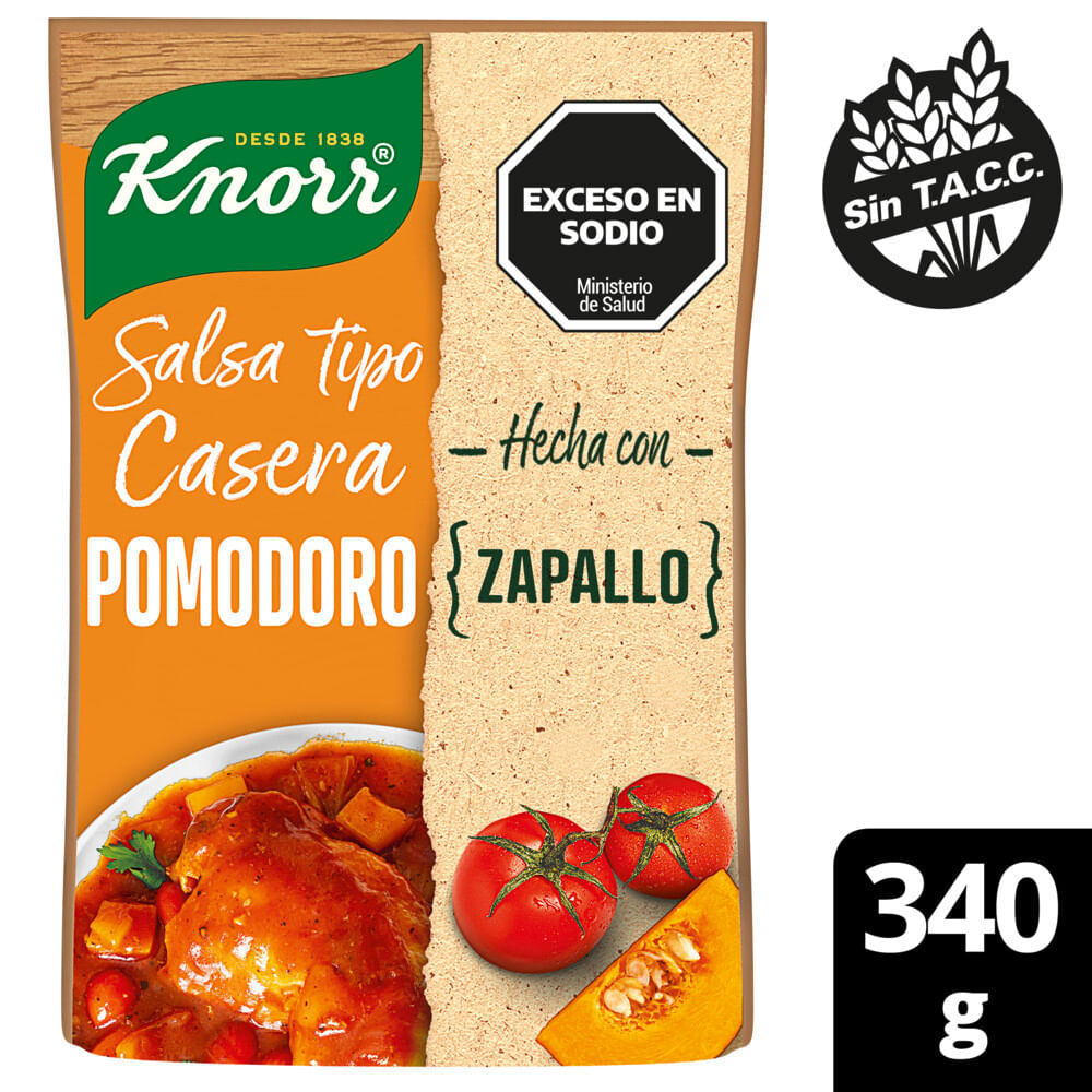 Salsa de Tomate Pomodoro sabor Zapallo 340 Grs Knorr
