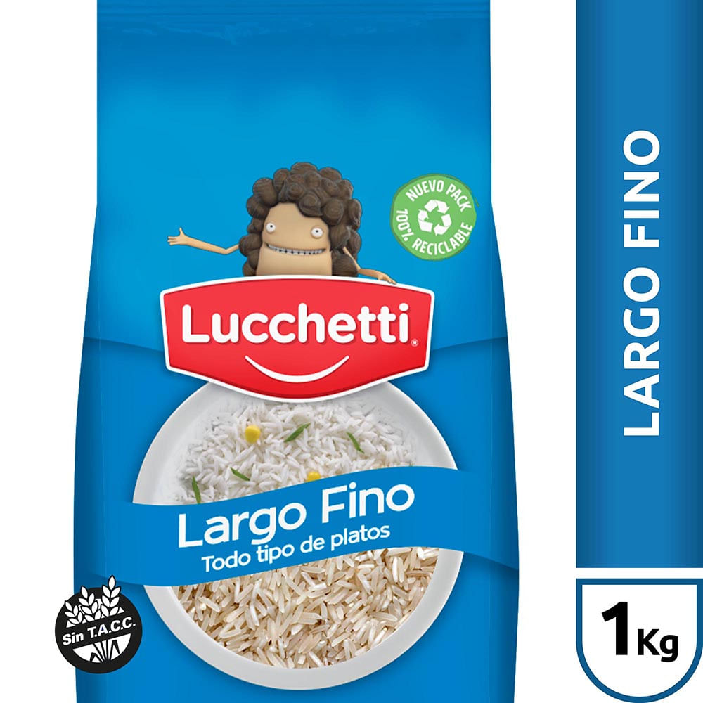 Arroz Grano Largo Fino 1 Kg Lucchetti