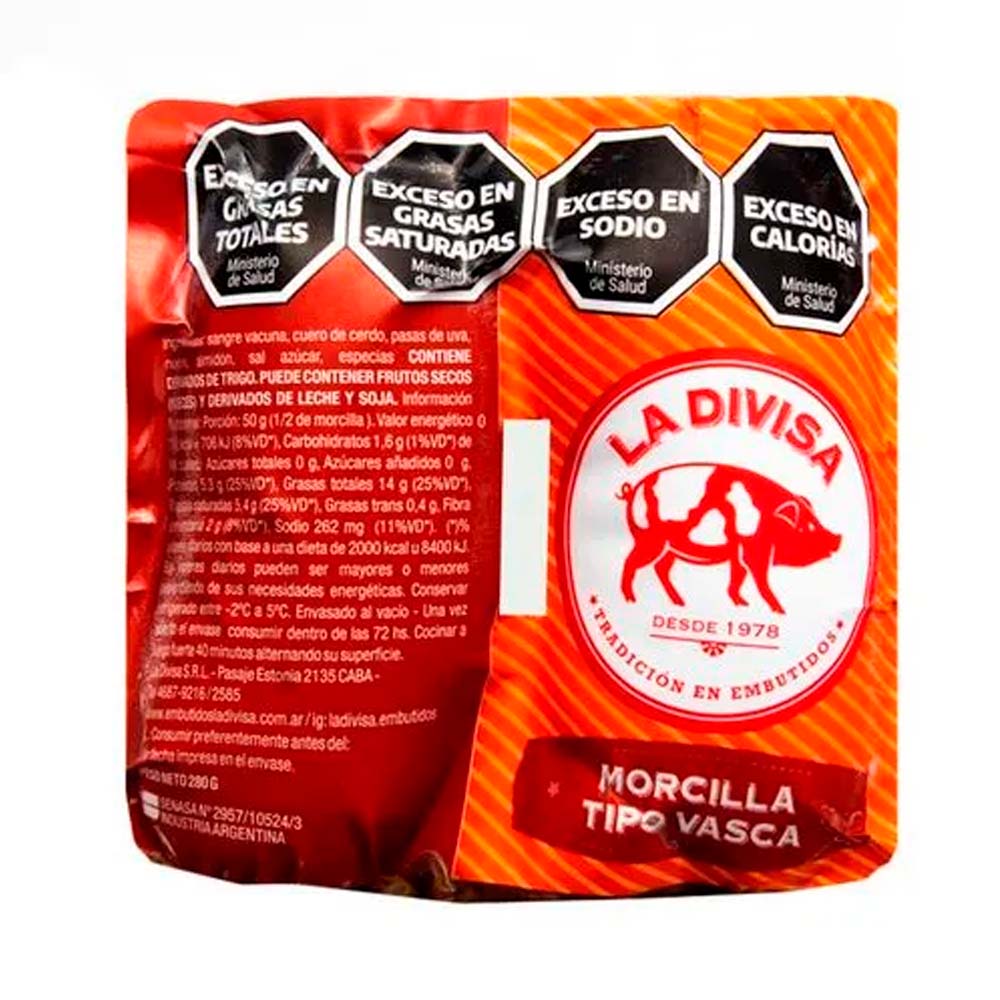 Morcilla Sabor Vasca 280 Grs La Divisa