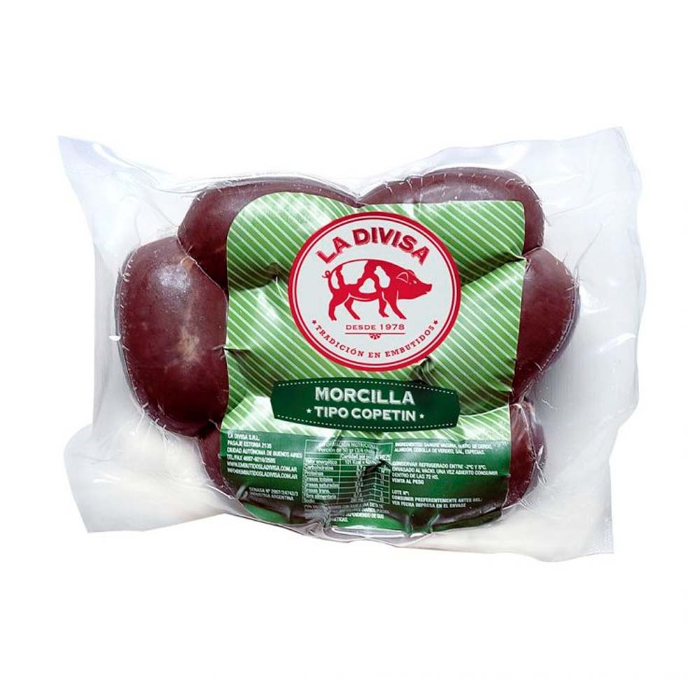 Morcilla Copetín 400 Grs La Divisa