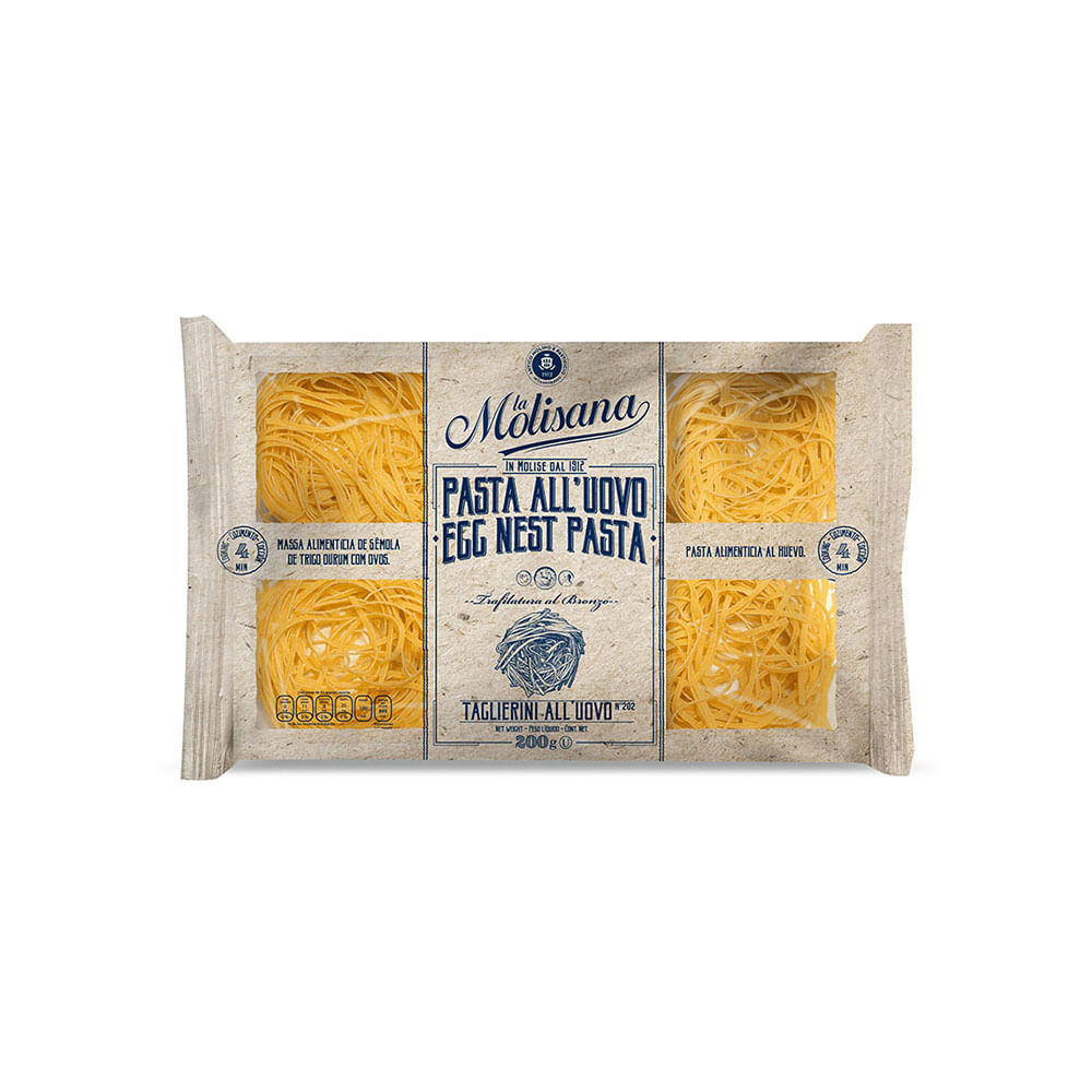 Fideos Taglierini al Huevo 200 Grs La Molisana